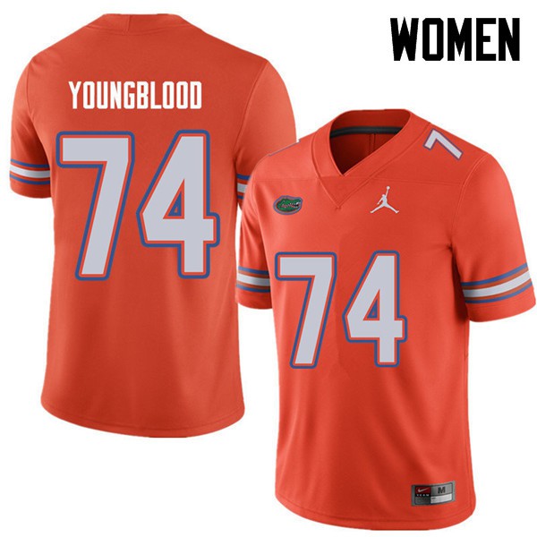 Jordan Brand Women #74 Jack Youngblood Florida Gators College Football Jersey Orange